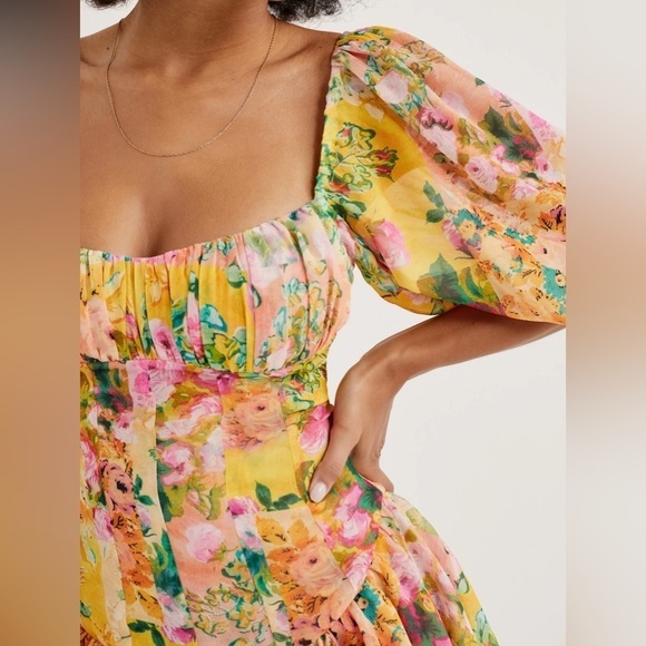 🍋 For Love And Lemons Nina Dress in Yellow - Picture 3 of 16